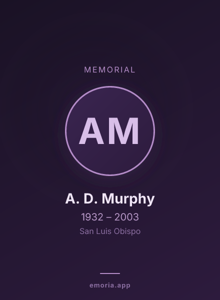 Memorial portrait of A. D. Murphy