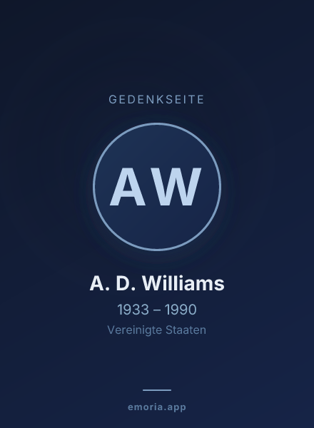 Gedenkportrait von A. D. Williams