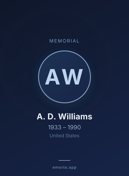 Memorial portrait of A. D. Williams