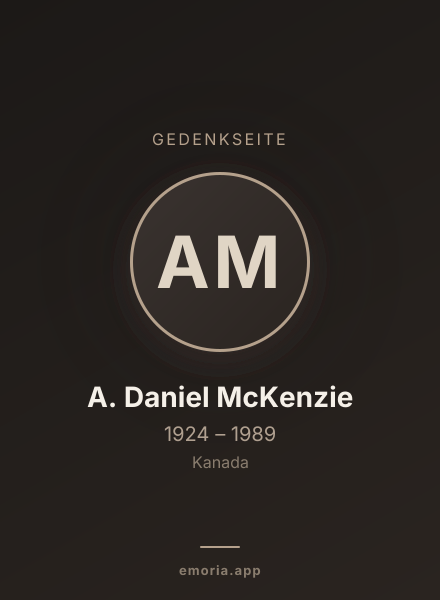 Gedenkportrait von A. Daniel McKenzie
