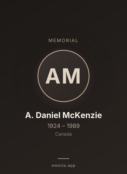 Memorial portrait of A. Daniel McKenzie