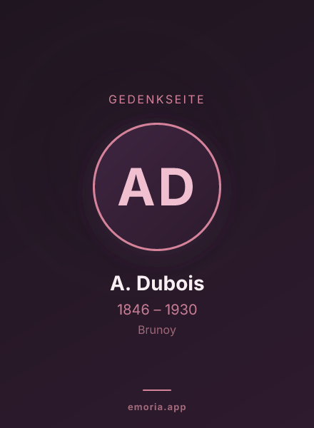 Gedenkportrait von A. Dubois