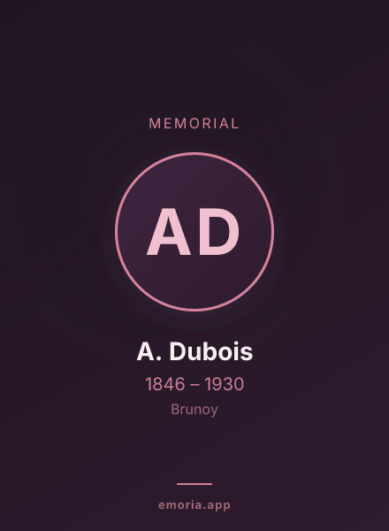 Memorial portrait of A. Dubois