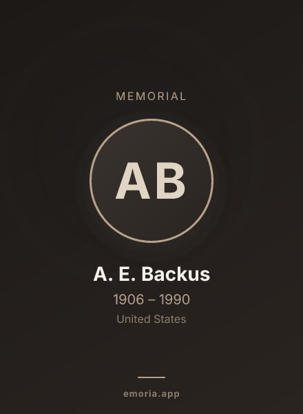Memorial portrait of A. E. Backus