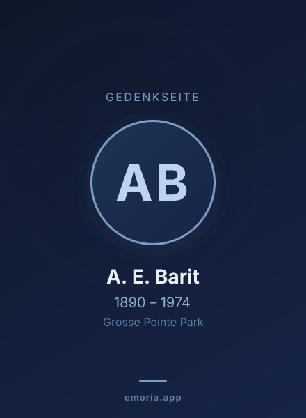 Gedenkportrait von A. E. Barit