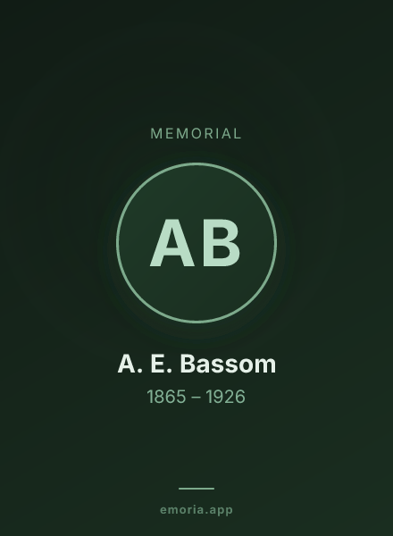 Memorial portrait of A. E. Bassom