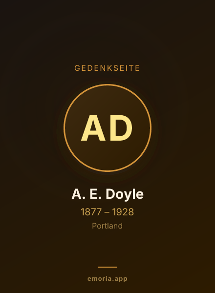 Gedenkportrait von A. E. Doyle