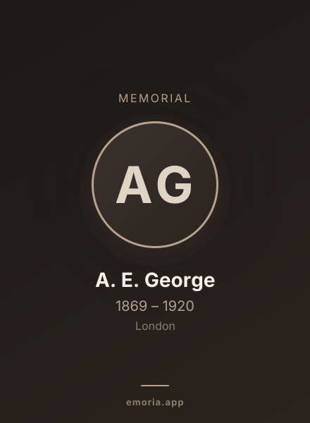 Memorial portrait of A. E. George