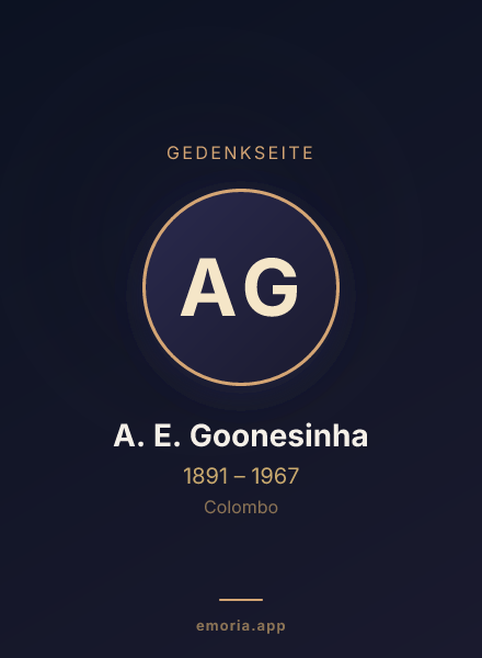 Gedenkportrait von A. E. Goonesinha