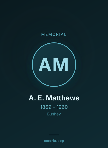 Memorial portrait of A. E. Matthews