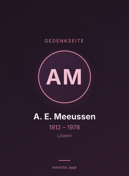Gedenkportrait von A. E. Meeussen