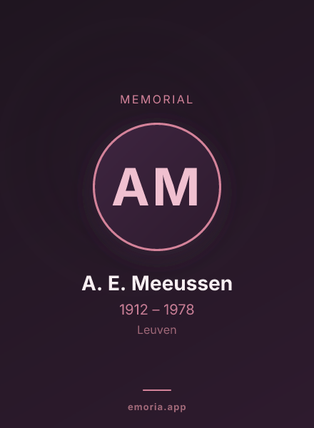 Memorial portrait of A. E. Meeussen
