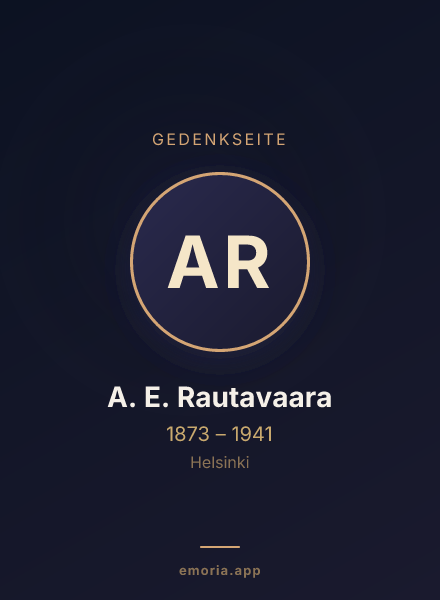 Gedenkportrait von A. E. Rautavaara