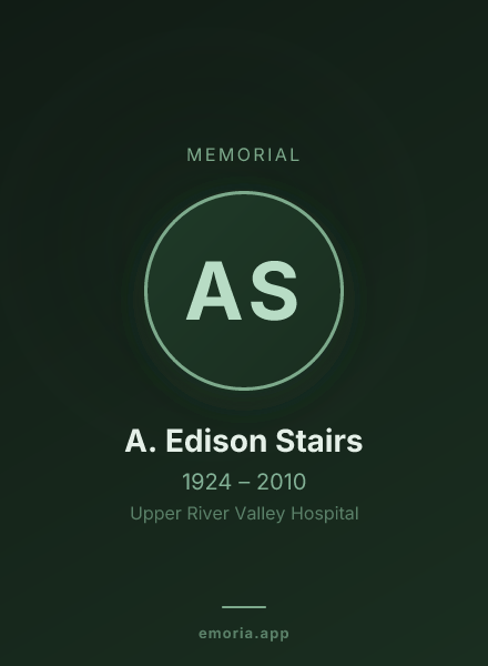 Memorial portrait of A. Edison Stairs