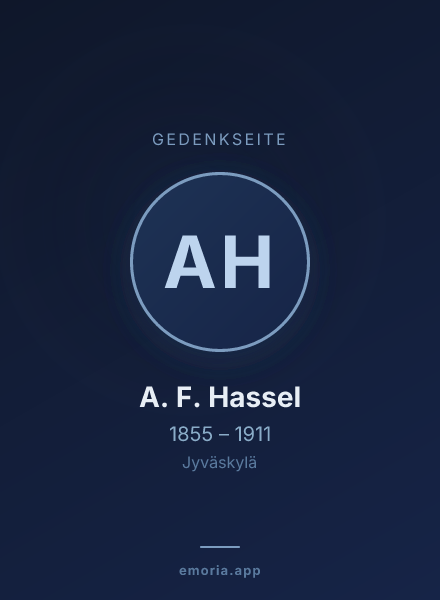 Gedenkportrait von A. F. Hassel