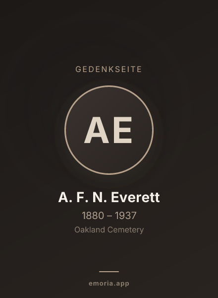 Gedenkportrait von A. F. N. Everett