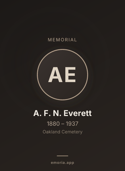Memorial portrait of A. F. N. Everett