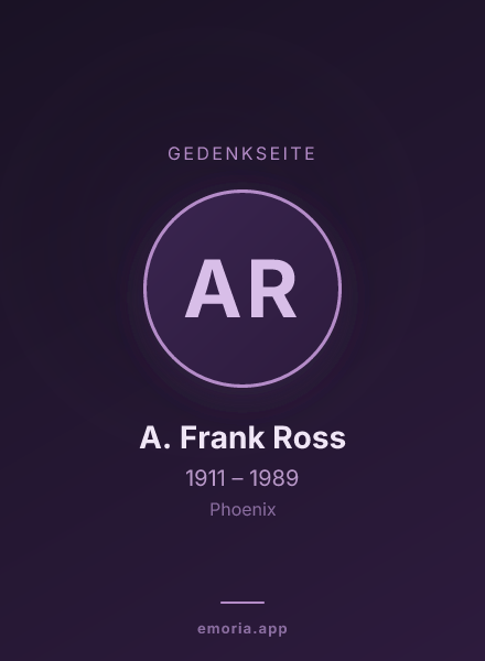 Gedenkportrait von A. Frank Ross