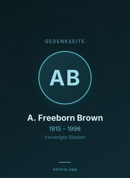 Gedenkportrait von A. Freeborn Brown