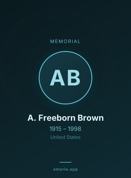 Memorial portrait of A. Freeborn Brown