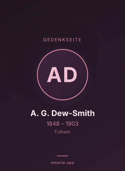 Gedenkportrait von A. G. Dew-Smith