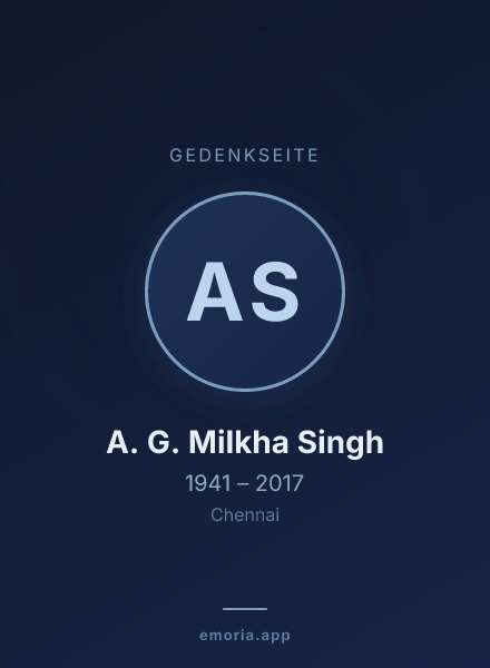 Gedenkportrait von A. G. Milkha Singh