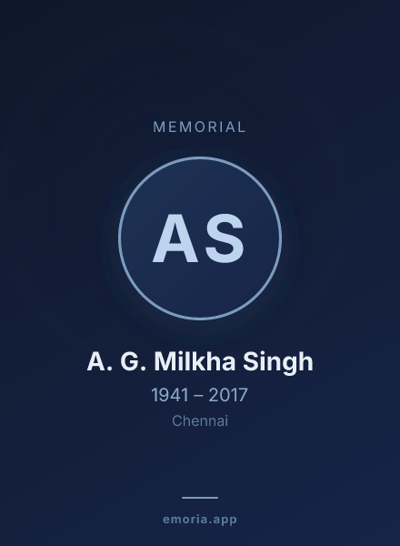 Memorial portrait of A. G. Milkha Singh