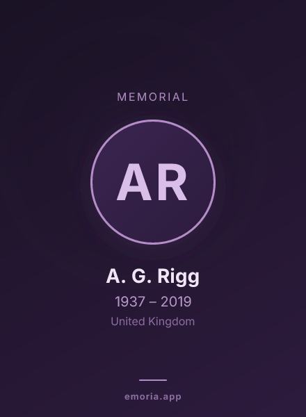 Memorial portrait of A. G. Rigg