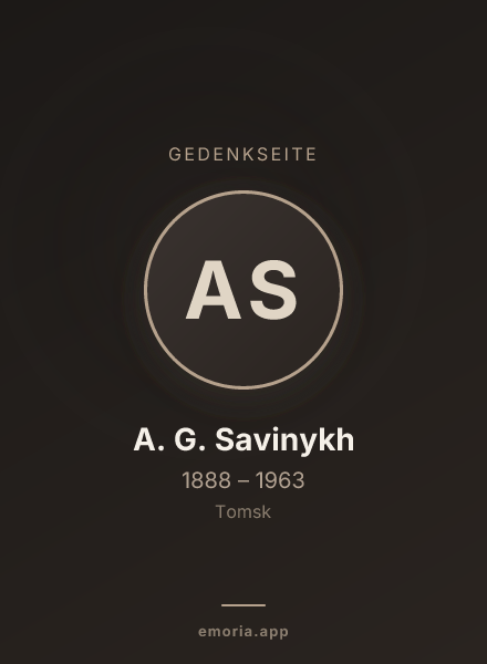 Gedenkportrait von A. G.  Savinykh