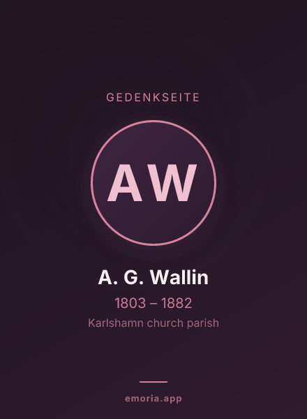 Gedenkportrait von A. G. Wallin