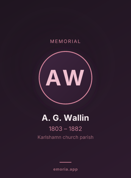 Memorial portrait of A. G. Wallin