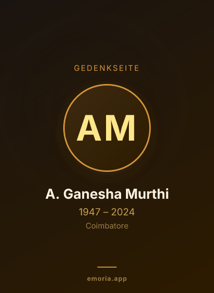 Gedenkportrait von A. Ganesha Murthi