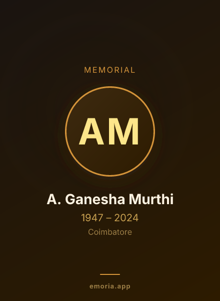 Memorial portrait of A. Ganesha Murthi