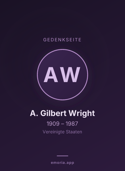 Gedenkportrait von A. Gilbert Wright