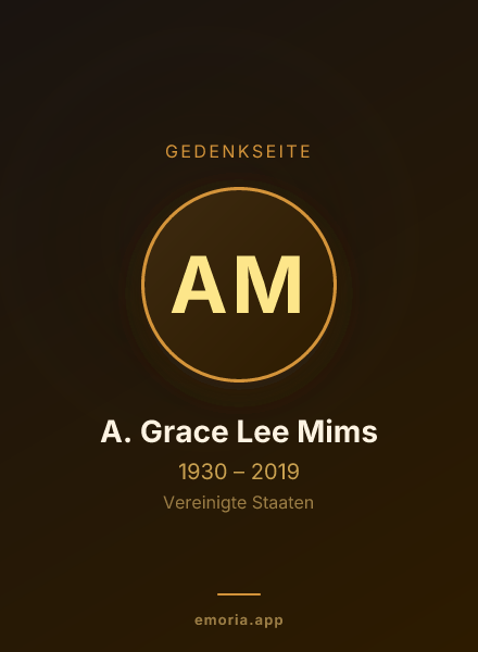 Gedenkportrait von A. Grace Lee Mims