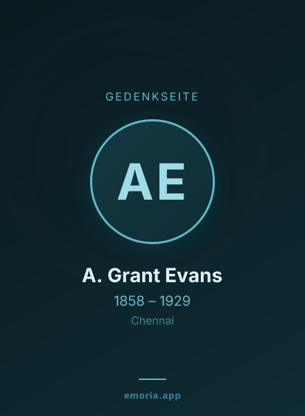 Gedenkportrait von A. Grant Evans