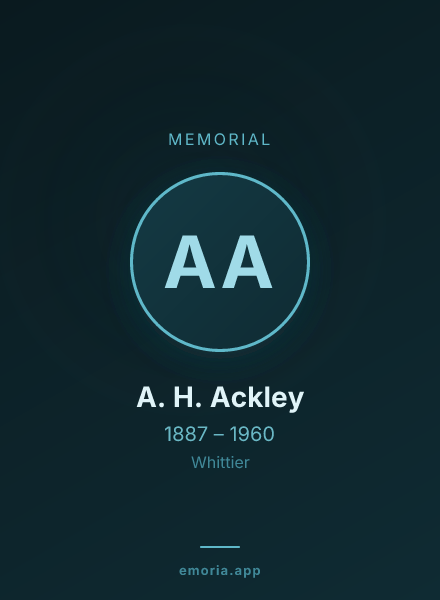 Memorial portrait of A. H. Ackley