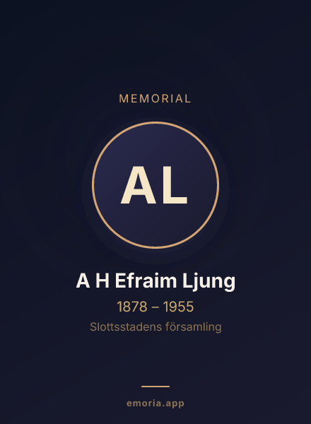 Memorial portrait of A H Efraim Ljung