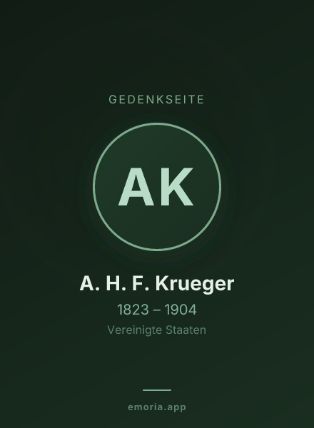 Gedenkportrait von A. H. F. Krueger