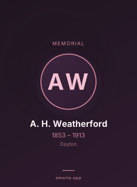 Memorial portrait of A. H. Weatherford