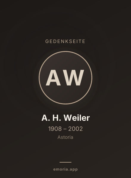 Gedenkportrait von A. H. Weiler