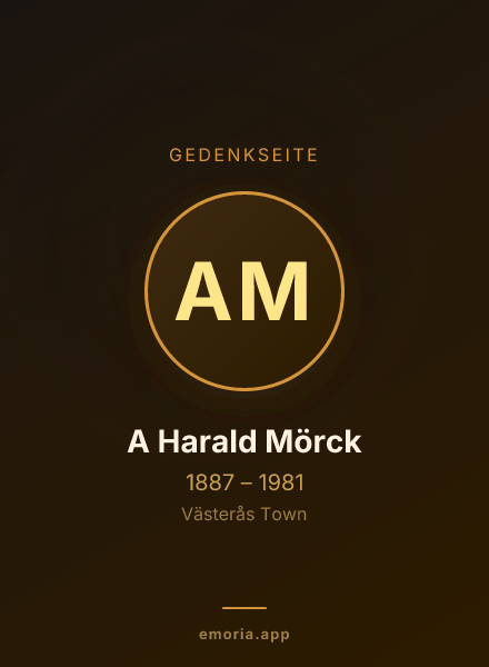 Gedenkportrait von A Harald Mörck