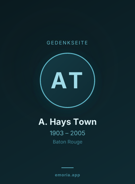 Gedenkportrait von A. Hays Town