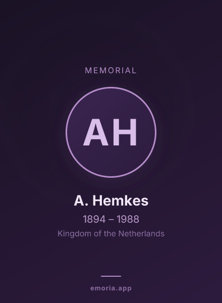 Memorial portrait of A. Hemkes