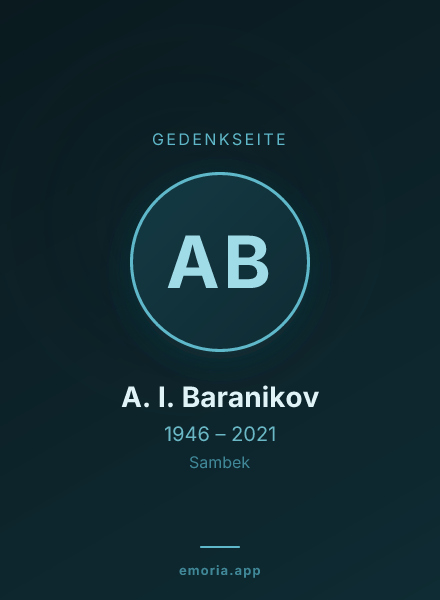 Gedenkportrait von A. I. Baranikov