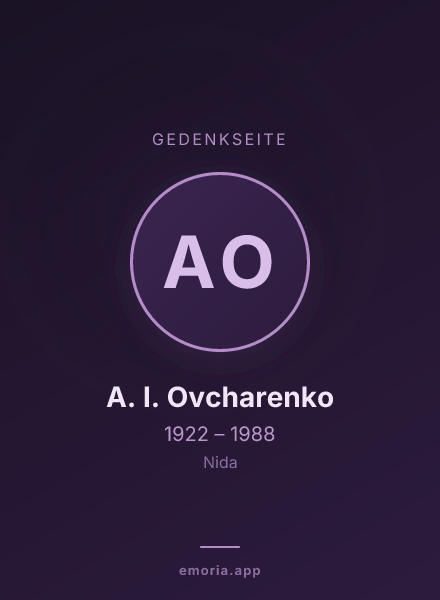 Gedenkportrait von A. I. Ovcharenko