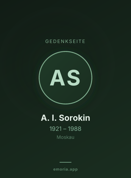 Gedenkportrait von A. I. Sorokin