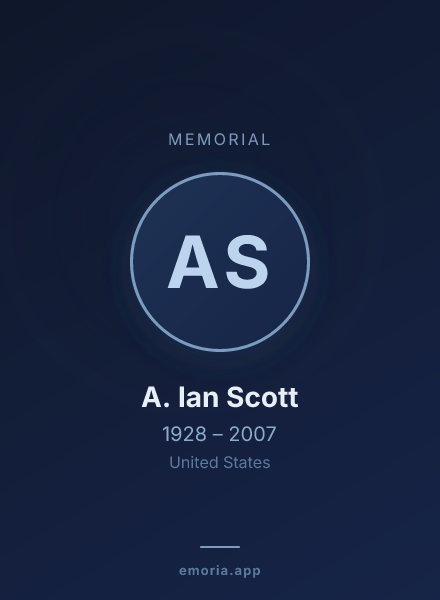 Memorial portrait of A. Ian Scott