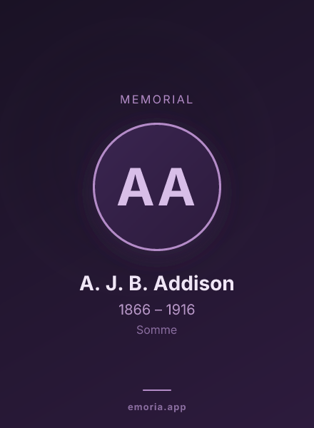 Memorial portrait of A. J. B. Addison