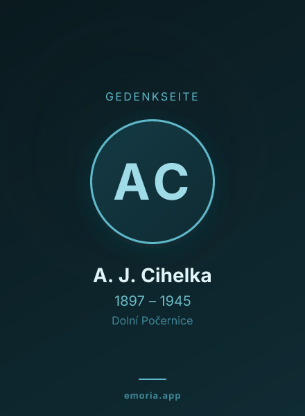 Gedenkportrait von A. J. Cihelka